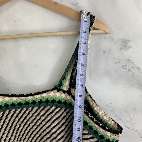 y2k knit Cami Tank Top Womens sz 18 20 2XL Hippy Square Neck crochet Retro Boho - Picture 10 of 10